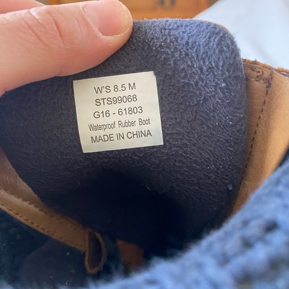 Sperry Womens Brown & Blue Winter Rain Duck Boot Size 8.5m - Picture 5 of 6